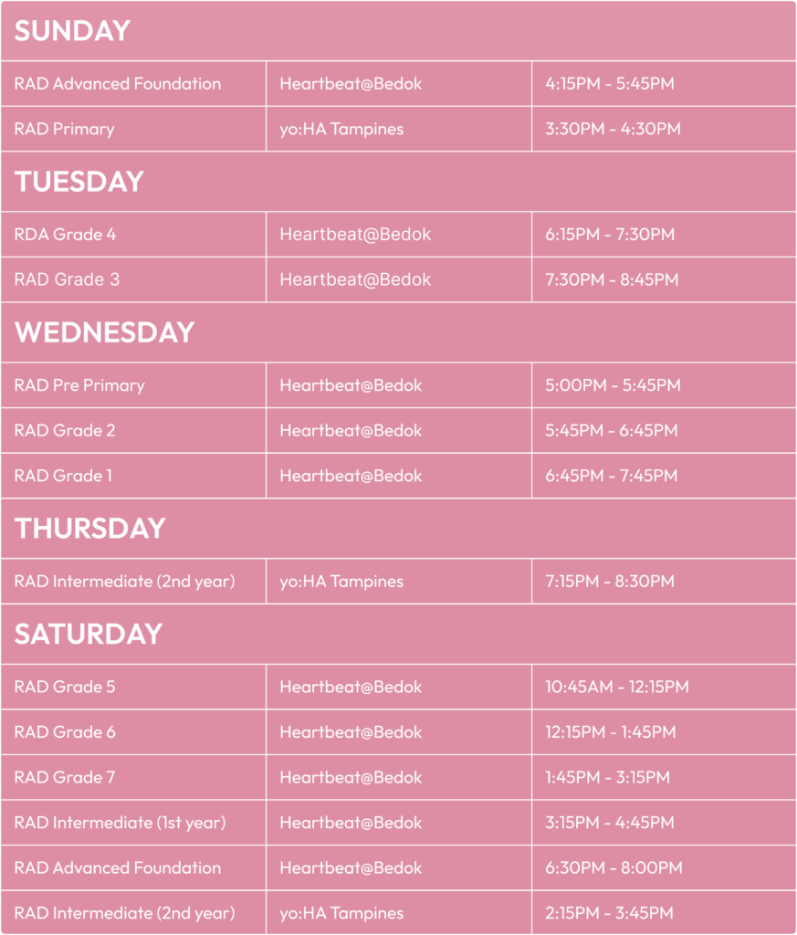 Schedules – Étude Dance Studio